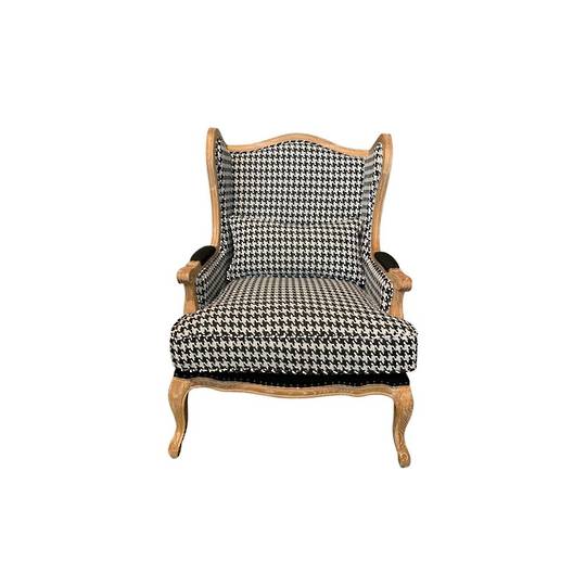 Houndstooth Black and White Occasional Chair